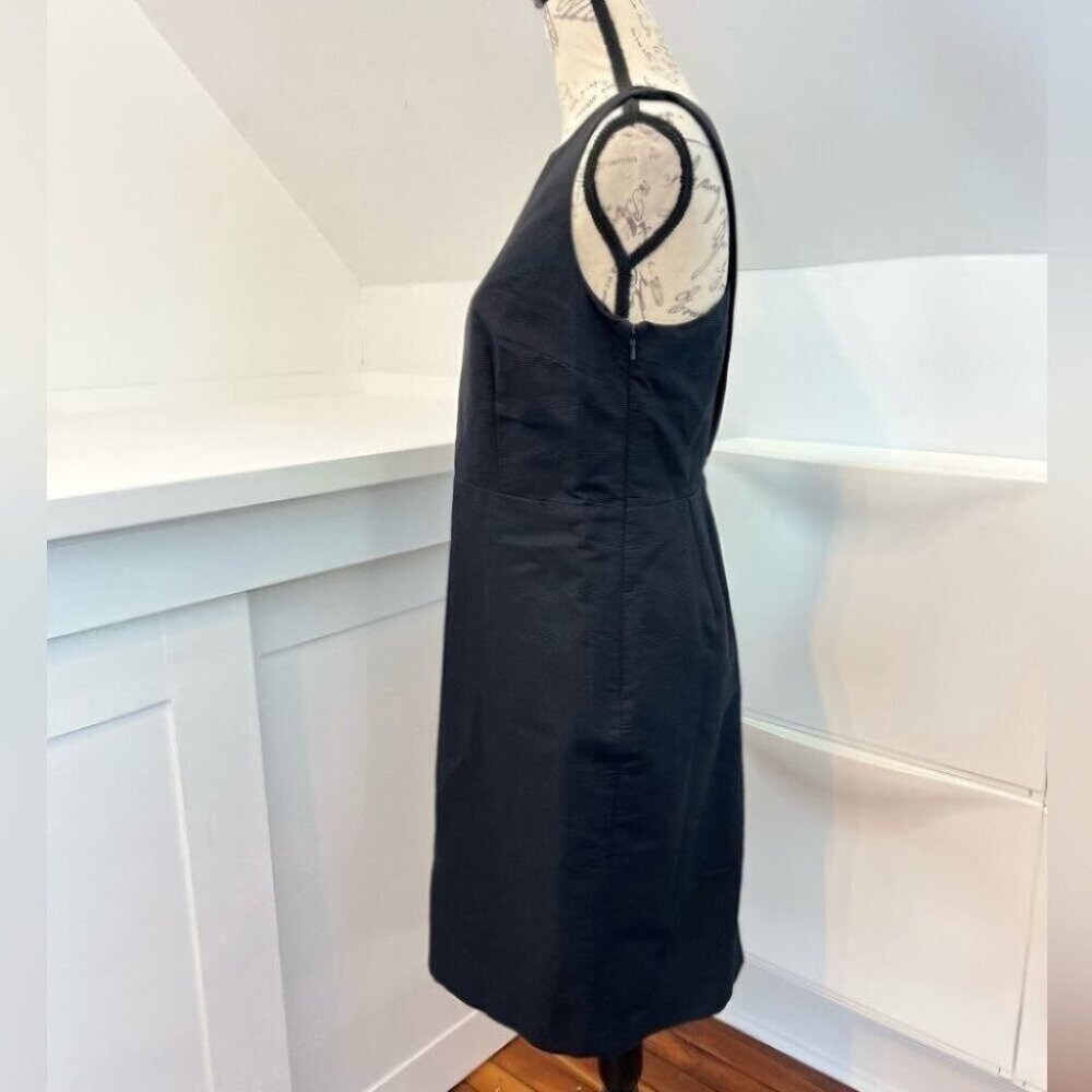 Talbots Black Textured Cross Back Sleeveless Dress - Picture 2 of 8